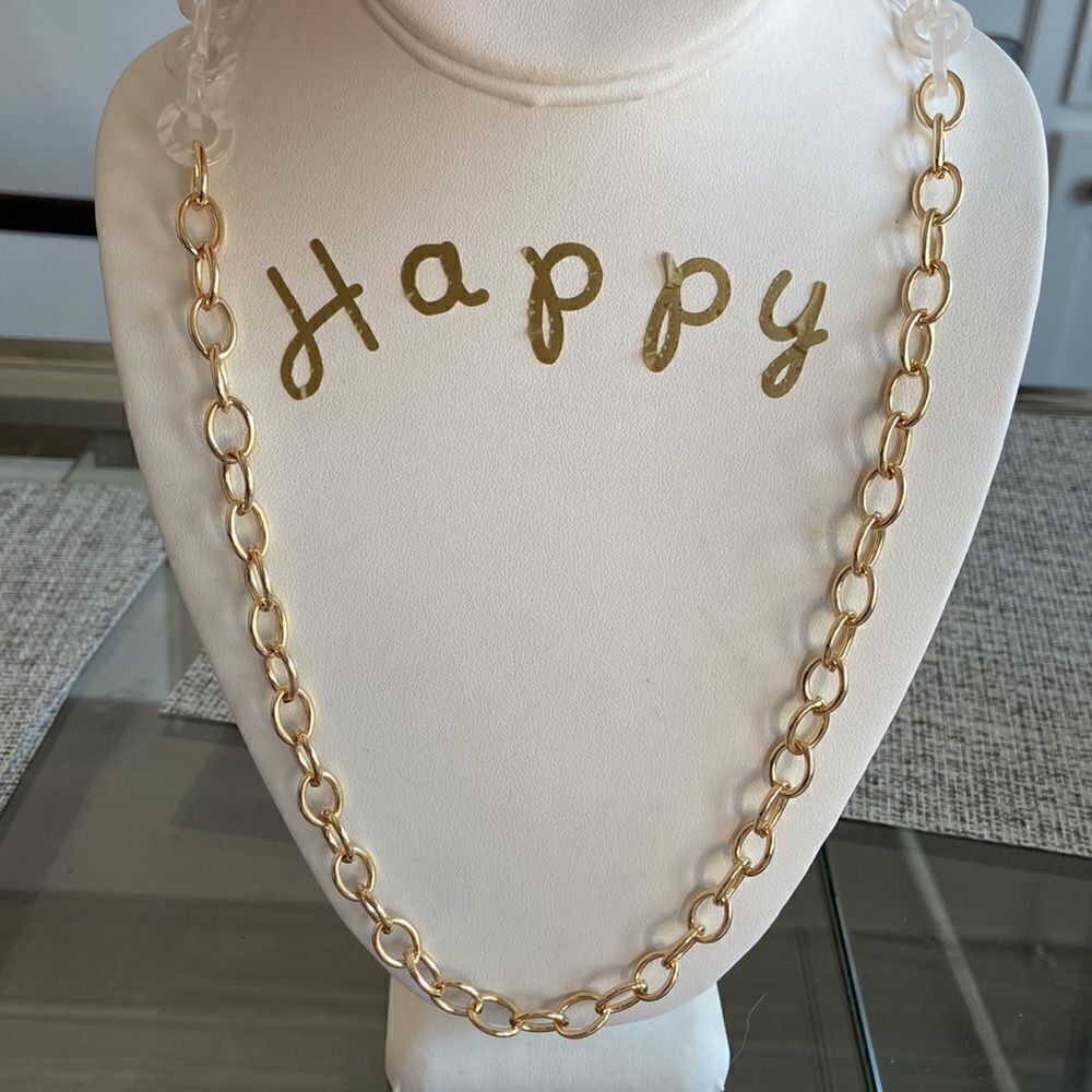 Nordstrom Necklace chain effect Gold and white color NWT